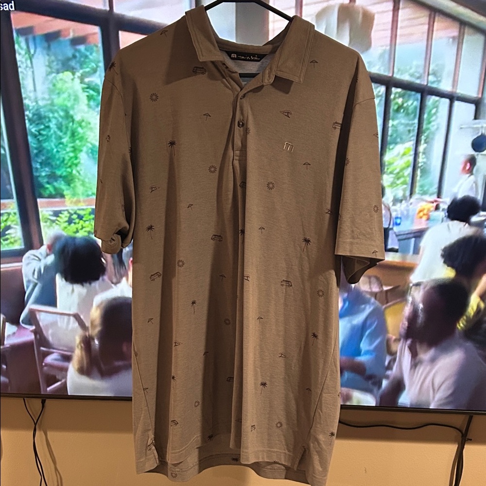 Men's Gray Patterned Golf Shirt